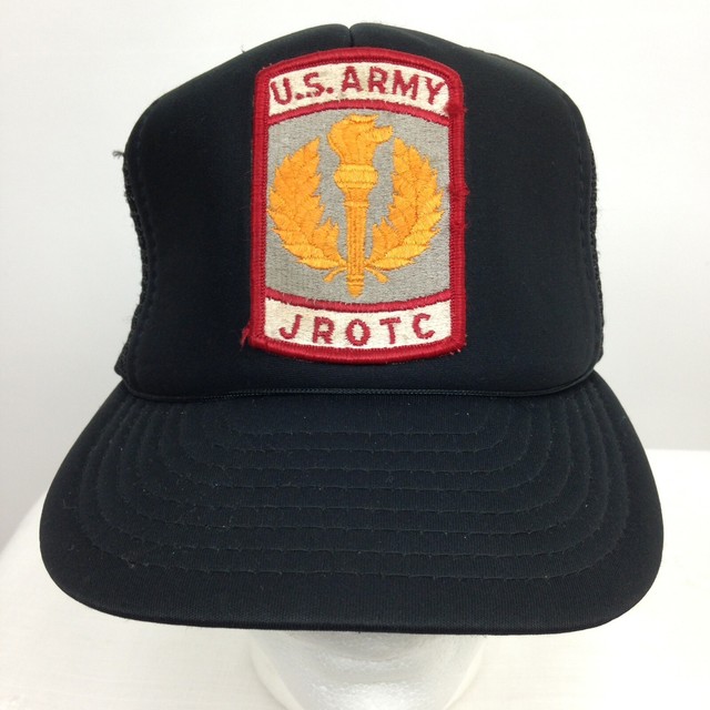 VIntage U.S. Army JROTC Hat Cap Black Patch Mesh Snap Back One Size eBay