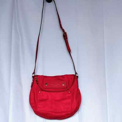 Marc Jacobs Preppy Natasha Crossbody Bag Red Nylon Leather Medium