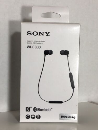 Sony WI-C300 Bluetooth Wireless In Ear Headphones Black - New & Un-used - BX7 - Picture 1 of 4