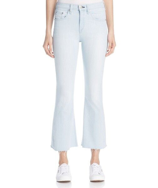 RAG & BONE Mid-Rise 10” Crop Flare Jeans In Ashling Sunset Light 