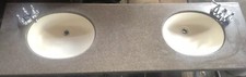 Double Bowl Vanity Top with Stone, Great Condition Great Quality. USA Made