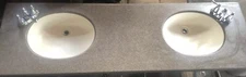 Double Bowl Vanity Top with Stone, Great Condition Great Quality. USA Made
