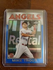 MIKE TROUT 2021 TOPPS CHROME BEN BALLER 1986 SP BLUE REFRACTOR! 36/75! #86TB-2