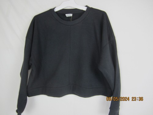 All In Motion Cotton Fleece Crewneck Sweatshirt Cropped Black S - Bild 10 von 14