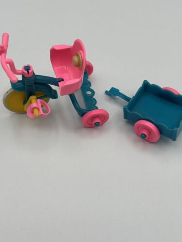 1967 Mattel Liddle Kiddles Trikediddle Tricycle : Both pedals, Wheel, And Cart - Picture 2 of 8