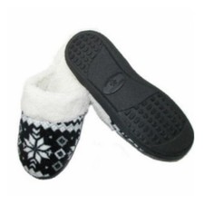 Isotoner Womens Black Snowflake Clog Slippers Clogs Medium 7.5-8