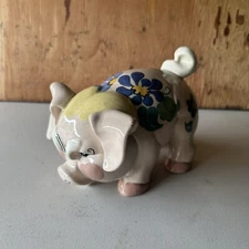 RARE Vintage Kay Finch PIG California Floral Hand Painted Figure Ceramic