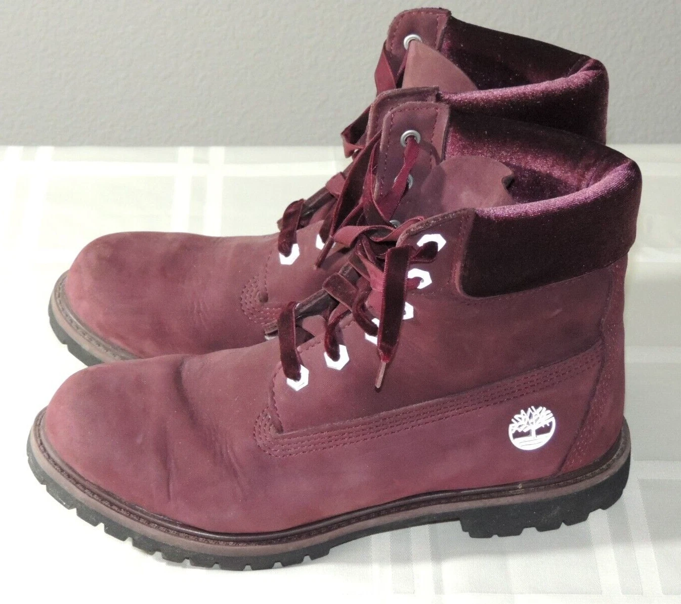 Timberland Stivali da donna 6 pollici premium impermeabili in nabuk raso bordeaux A1KC1 9 5