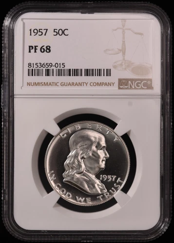 1957 PROOF Franklin Half Dollar 50c Certified by NGC PF68