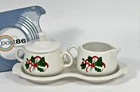 Fiesta Sugar/Creamer Tray Set - Holly & Ribbon