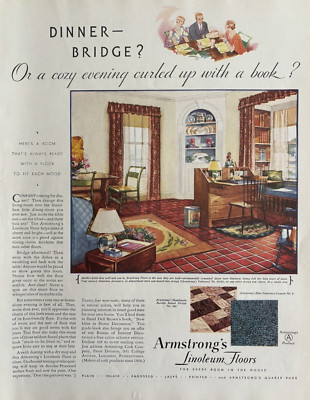 1931 Armstrongs Linoleum Floors Plain Embossed Jaspe #6018 Vintage Print Ad