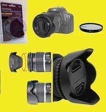 REVERSIBLE TULIP FLOWER HOOD UV FILTER LENS CAP CAP HOLDER 52mm BOWER