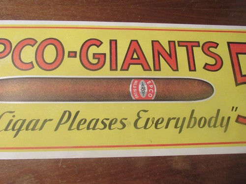VINTAGE EPCO GIANTS CIGAR PAPER LITHO POSTER SIGN - Picture 3 of 7