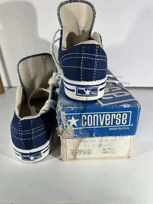 Vintage Converse Straight Shooter Youth Sz 2 Blue Unisex Canvas