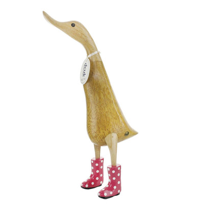 DCUK Lg Welly Ducklet Spotty Pink Boots