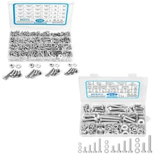 252Pcs Hex Bolts and Nuts Assortment Kit and 720Pcs Machine Screw Assortment ...