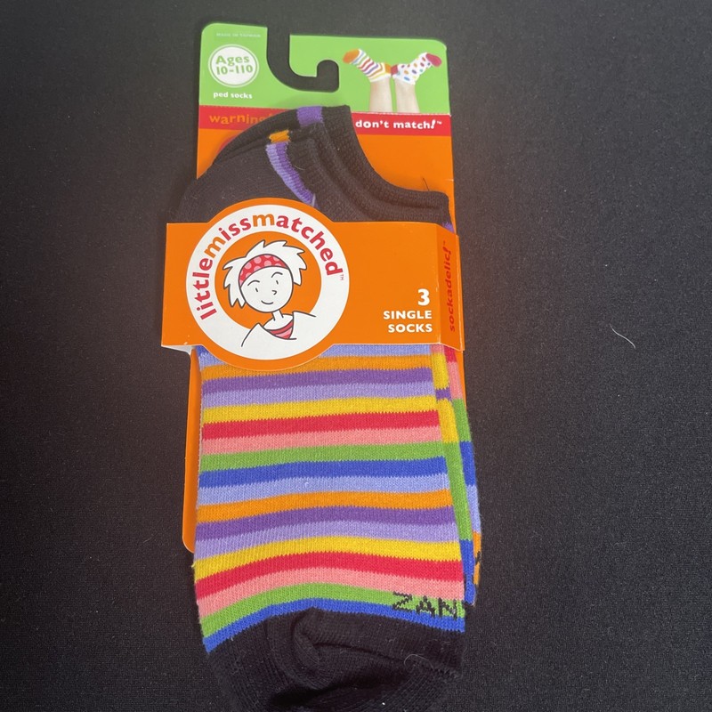 Little MissMatched 3 Single Socks Hearts Stars Ages 10-110 D13