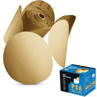 Sanding Discs PSA 100pk 6 Inch 120 Grit Adhesive Backed Aluminum Oxide for Wood