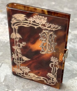 C19th Faux Tortoiseshell With White Metal Mounts Dance Calling Card Case
