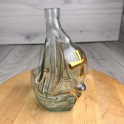 Glas Santa Maria Segelboot Schiff Flasche Wein Dekanter MOD DEP ITALY 750 ml grün