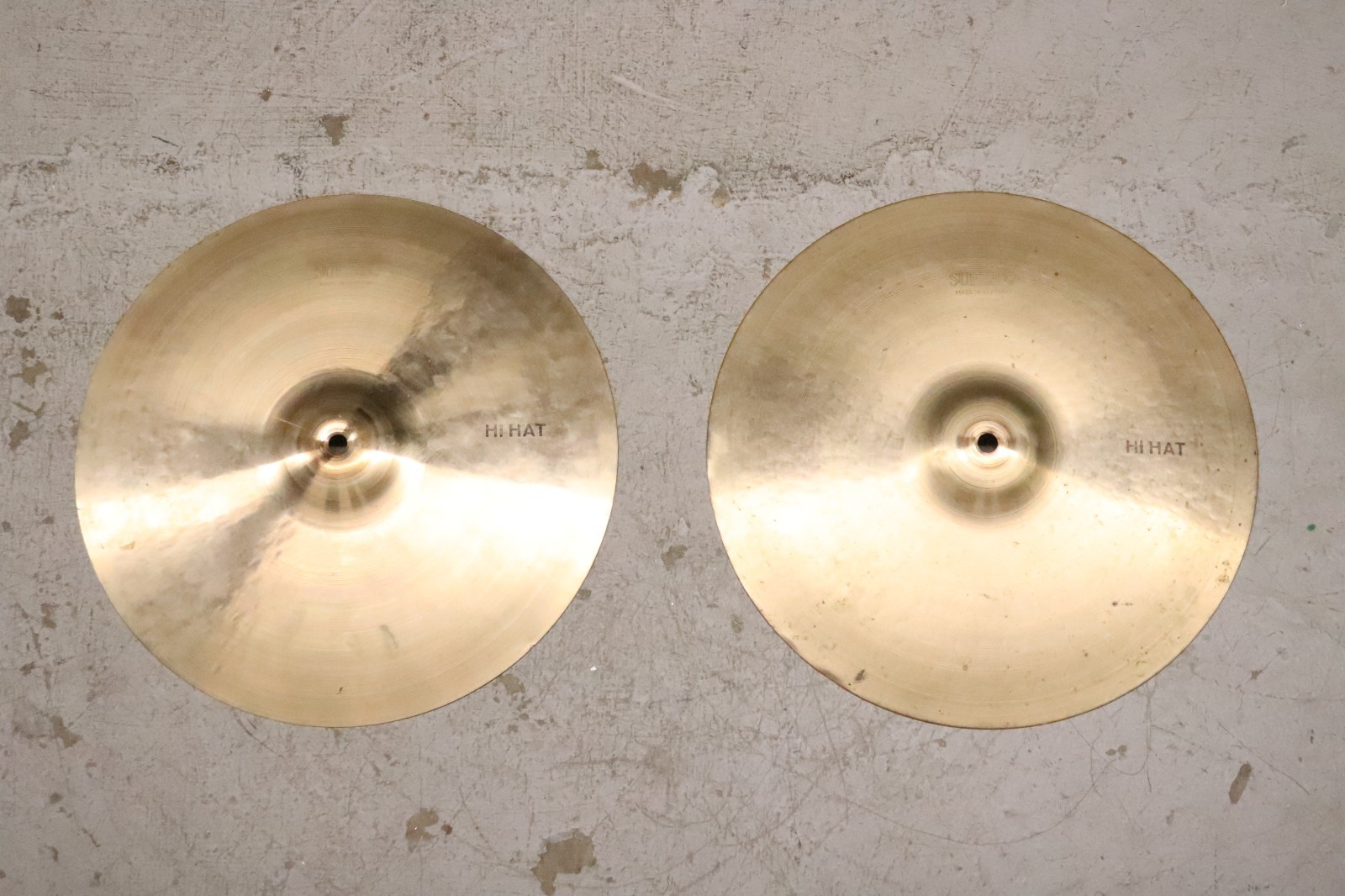 Zildjian 14" Rock Hi Hat Cymbals Vintage 1970's 1,205/1,365g