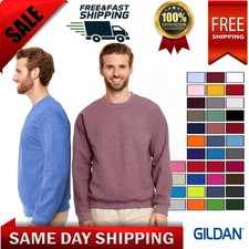 Gildan Adult Cotton/Polyester Crew Neck Heavy Blend Fleece Knit Sweatshirt 18000