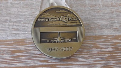 Boeing Everett Factory Washington 40 Years 1967 to 2007 Challenge Coin #E563