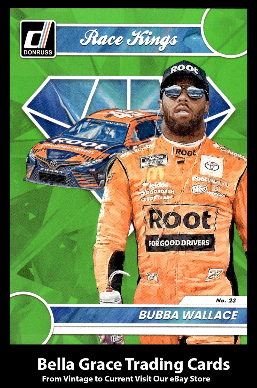2023 Panini Donruss Racing Bubba Wallace #18 23XI Racing Lime Green NASCAR