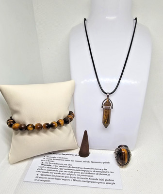 OJO DE TIGRE COLLAR ANILLO PULSERA / NECKLACE RING BRACELET TIGER'S EYE