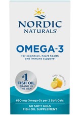 NORDIC NATURALS OMEGA-3 FISH OIL SUPPLEMENT GREAT LEMON TAST 60 SOFT GELS 