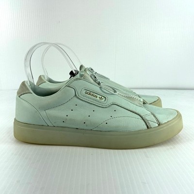 Adidas Sleek Z Ice Mint Green Leather Zip Up Sneakers Womens 7