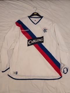 Glasgow Rangers FC Diadora Long sleeve Away Shirt Mens XXL