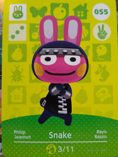 Snake Animal Crossing Amiibo Card 055 Seri...
