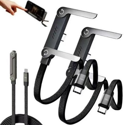 240W Fast Charging Cord   2-in-1 Invisible Holder Charger Cable with Phone Stand