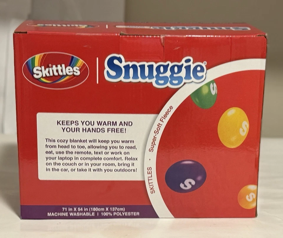 🎁 Caramelo cómodo (Skittles) ~ Manta cómoda con mangas ~ Grande 71 X 54 - NUEVO en caja Foto 2 de 4