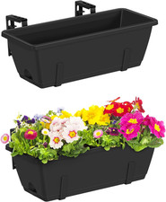 Railing Planter Boxes - Set of 2, 17 Inch