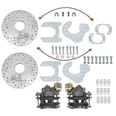 New Bolt-On Rear Disc Brake Kit for Ford 9 Inch w/ E-Brake Caliper Set