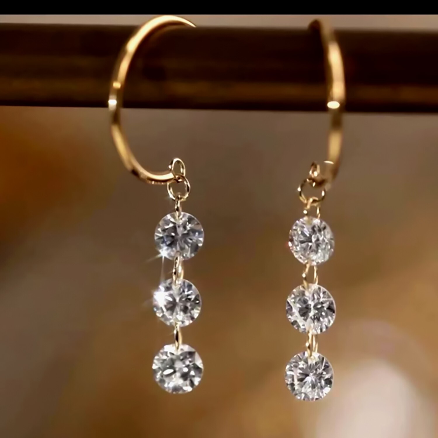 2 Ct Certified Diamonds Half-Hoops/Earrings,Yellow Finish In 925 Sterling Silver