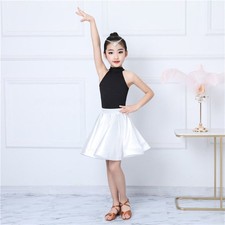 Girls Kids Skirt Costume Dancewear Latin Ballroom Cha-cha Dance Ruffles Modern