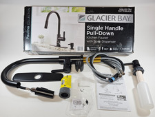 Glacier Bay Paulina Matte Black Single Handle Pull-Down Kitchen Faucet w/ Soap
