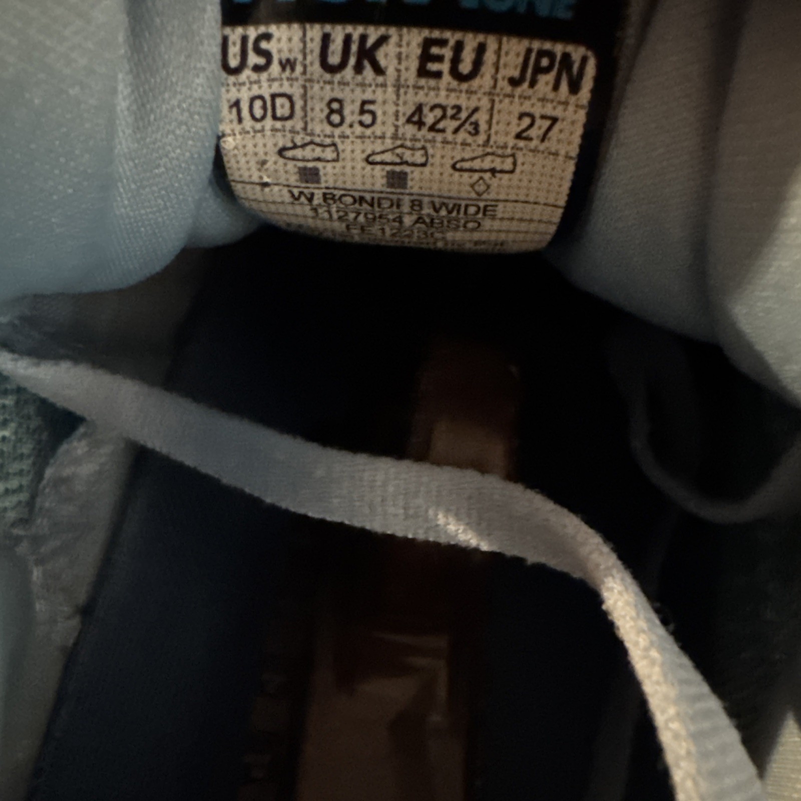 Hoka One One Bondi 8 1127954-ABSO Womens 10 D Wide Running Shoes Airy Blue thumbnail 7