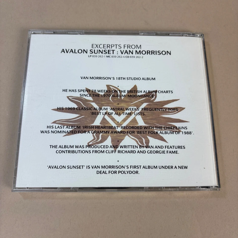 Van morrison "Exerpts From Avalon Sunset " 1989 Radio Promo - EX+ Foto 3 de 3