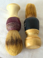 2 Vintage Ever Ready Shaving Brush Collectible Grooming Barber Shop Black Red