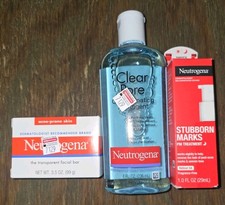 3 Pc Neutrogena Clear Pore Astringent/Facial Bar/Stubborn Marks B5 