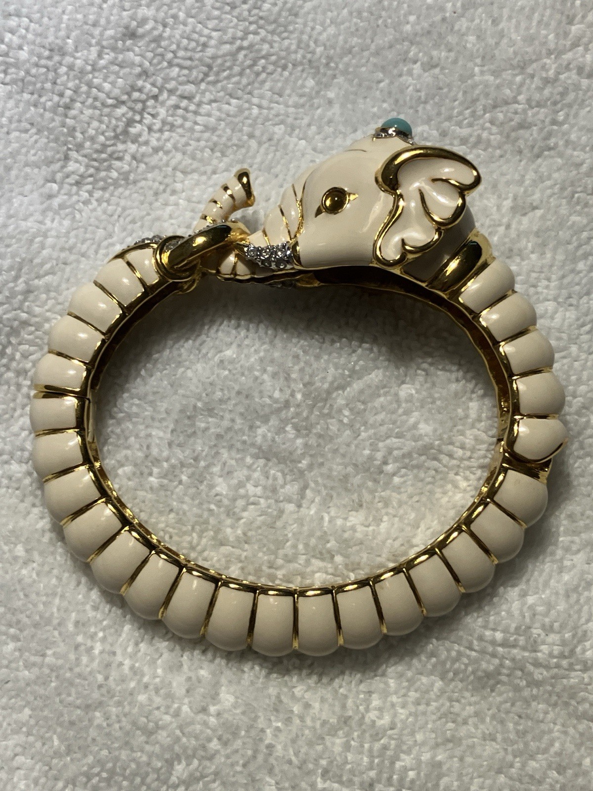 Vtg Kenneth Jay Lane KJL Faux Cabochon 3D IVORY E… - image 10