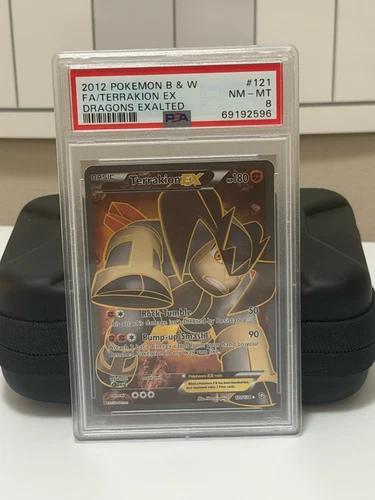 PSA 8 Terrakion EX Full Art Dragons Exalted Ultra Rare Holo Pokemon 121/124