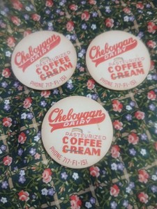 Lot Of 3 Vintage Cheboygan Michigan Dairy Milk Caps
