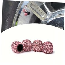 4PCS Tire Valve Stem Caps, Bling Crystal Rhinestone Wheel Tire Valve, pink