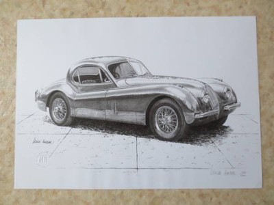 Jaguar Xk120 Limited Edition Painting Of 500 Copies Worldwide Mk2
