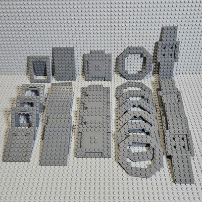 LEGO Dark Bluish Gray Plate Lot 30pc 8x8 15624 Octagon 6063 52037 Star Wars Base